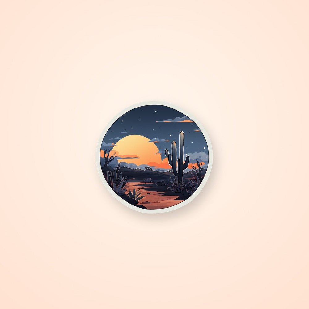 Desert Sunset Round Sticker