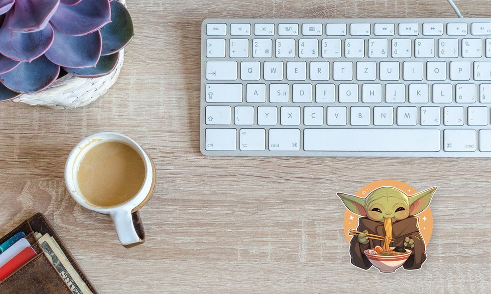 Grogu Baby Yoda Eating Ramen Clipart Sticker