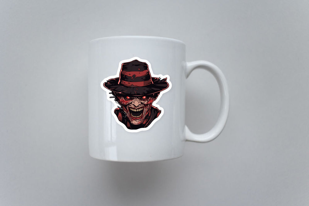 Halloween Scary Freddy Krueger Sticker