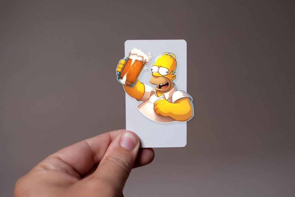 Homer Simpson with Beer Sticker
