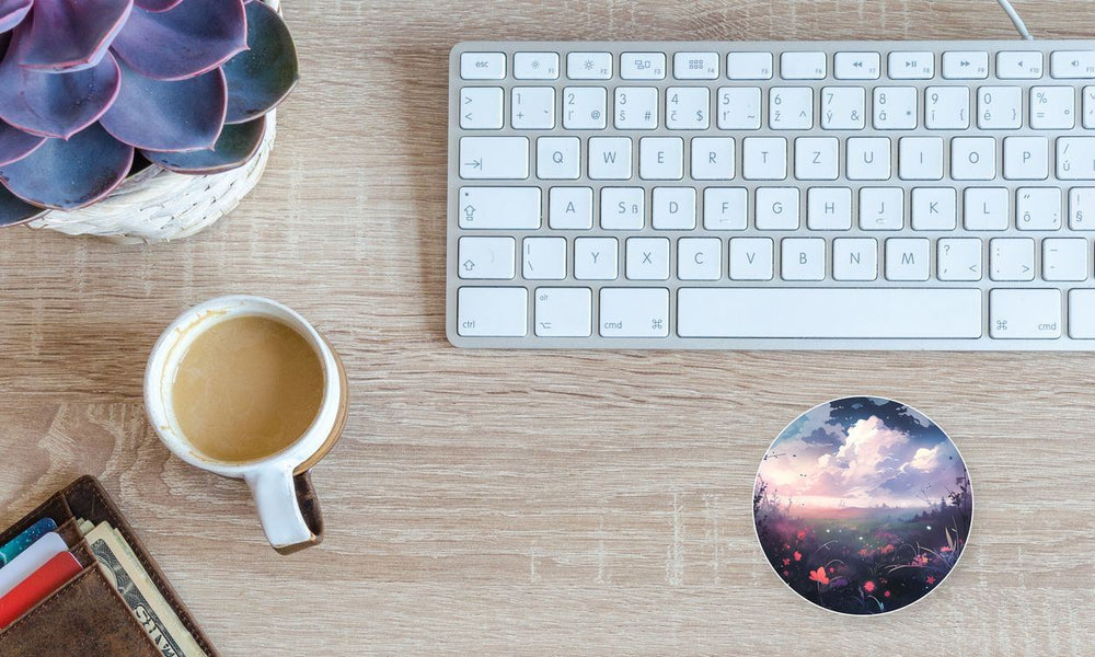 Beautiful Flower Field Round Sticker