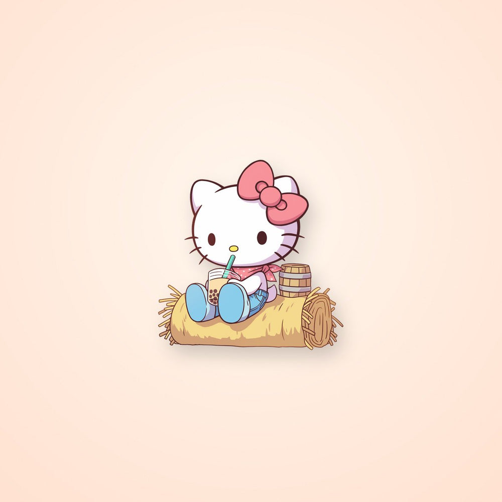 Hello Kitty Boba Cowgirl Hay Sticker