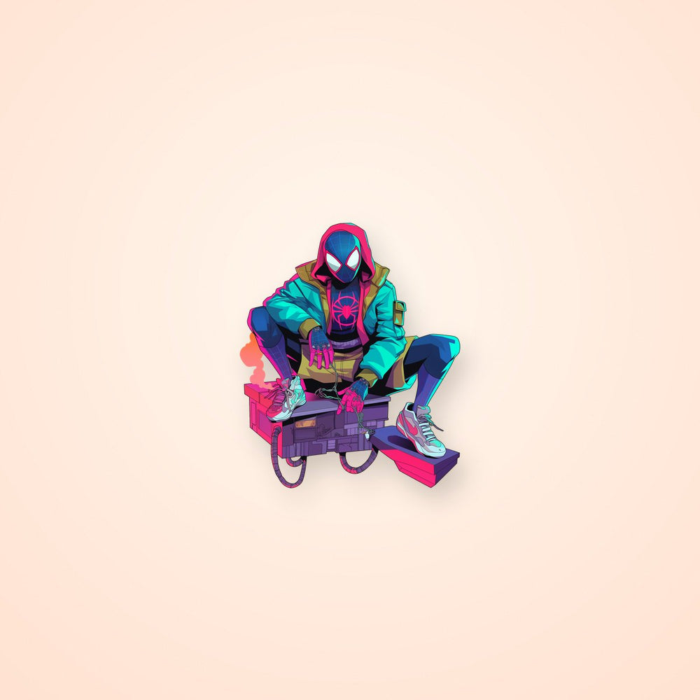 Cyberpunk Spider-Man Comic Style Sticker