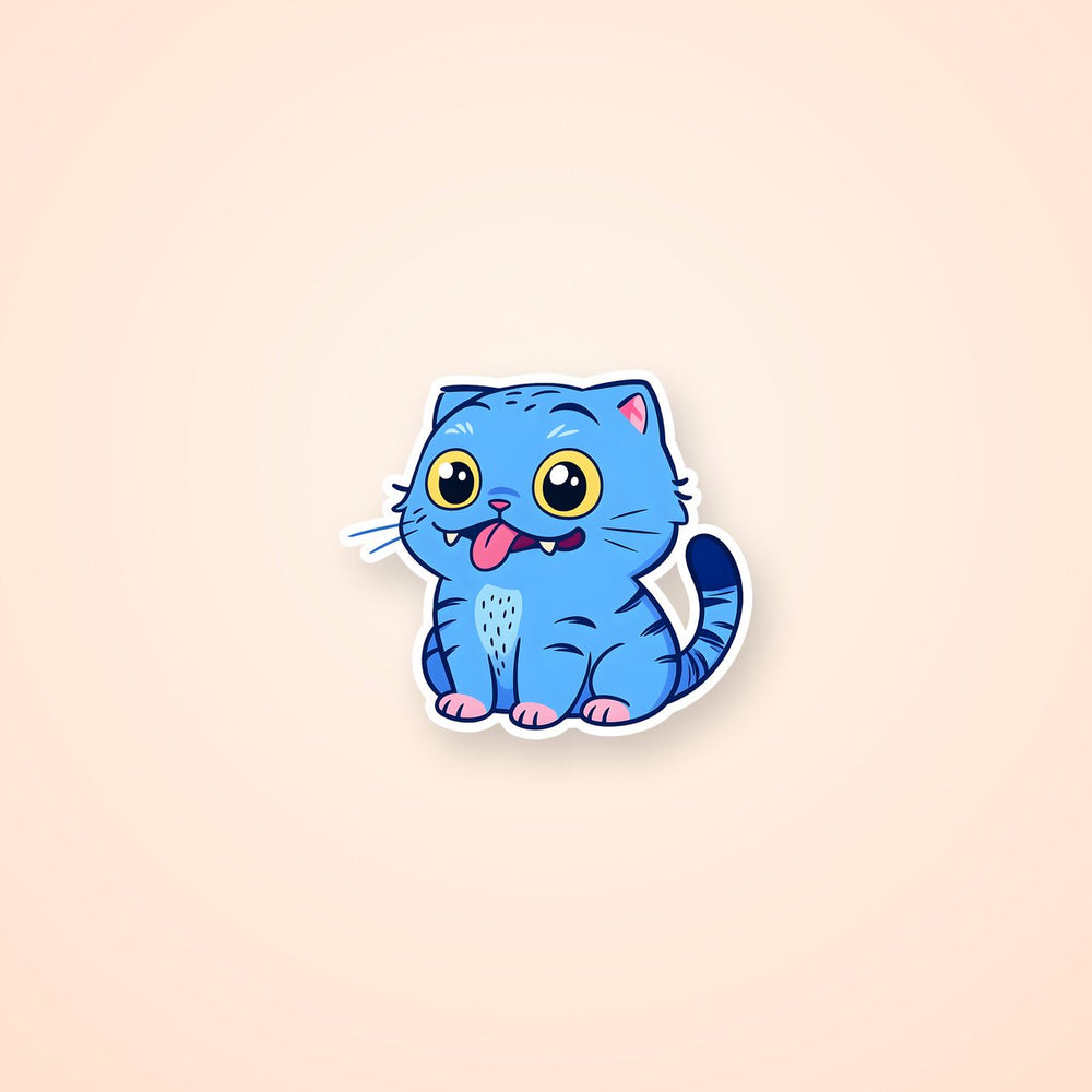 Derpy Tiger Tongue Out Kawaii Sticker