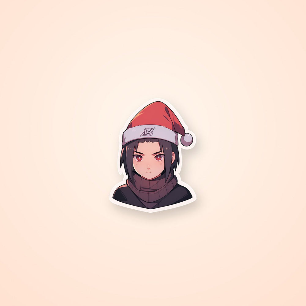 Itachi Uchiha Christmas Hat Sticker