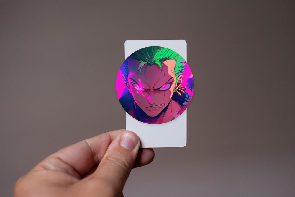 One Piece Zoro Glowing Pink Eyes Sticker