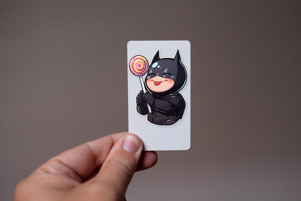 Happy Kid Batman with a Lollipop Sticker