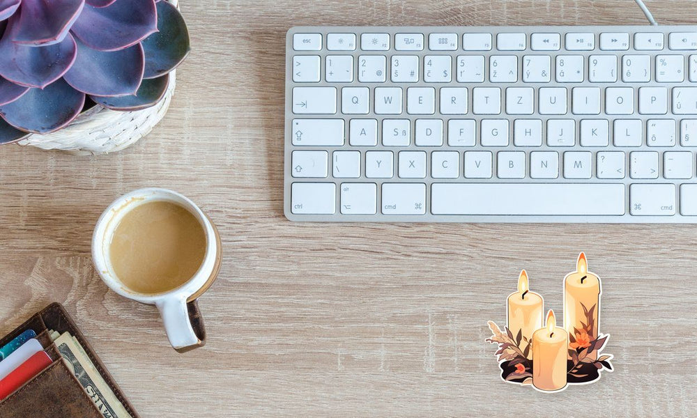 Burning Three Candles Sticker