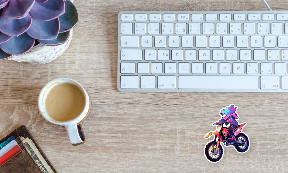 Funny Girl on Dirt Bike Sticker