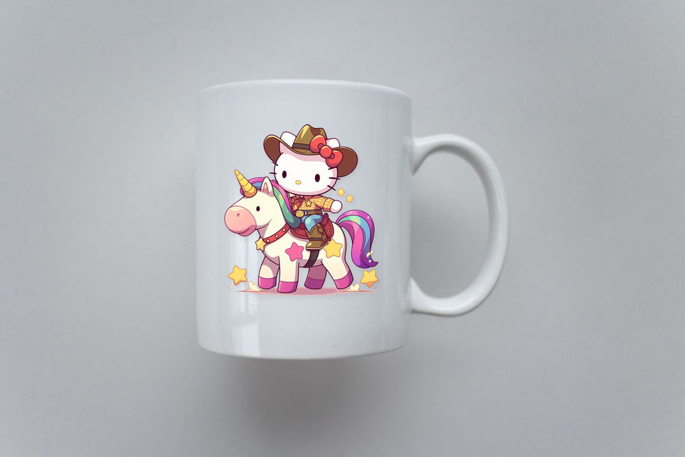 Hello Kitty Cowgirl on Unicorn Sticker