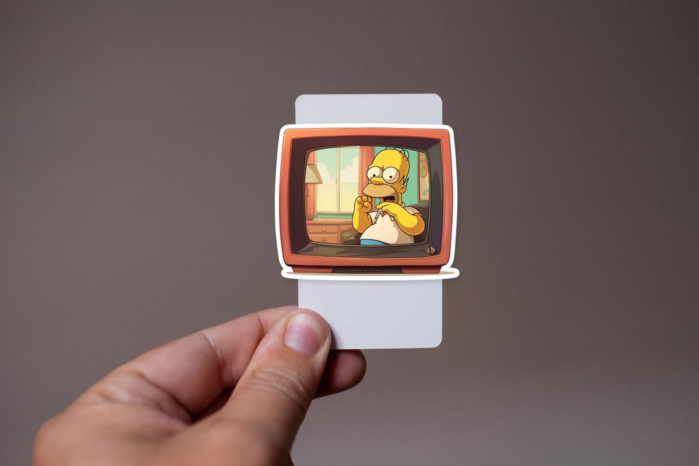 Homer Simpson on TV Screen Sticker