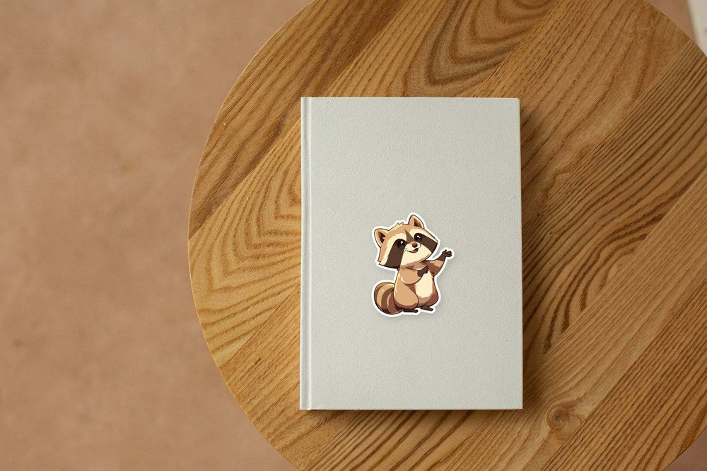 Cute Raccoon Waving Sticker