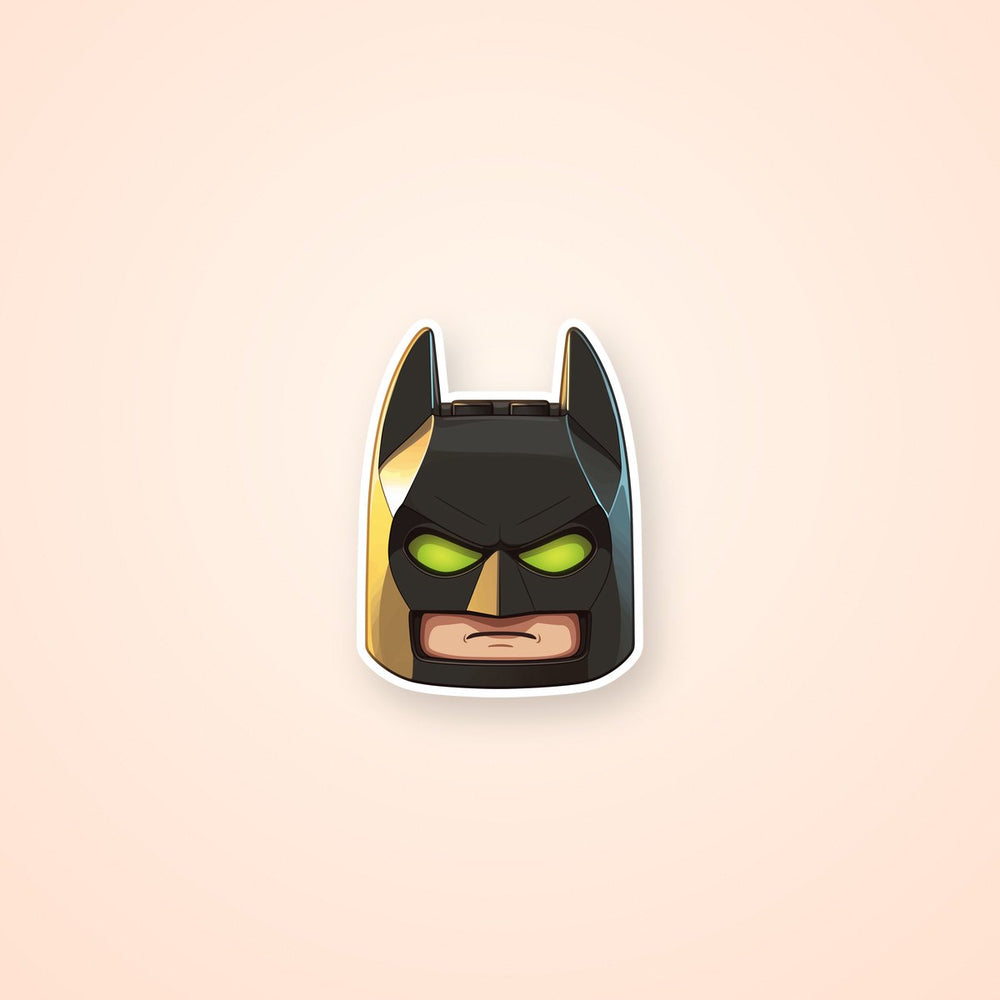 Lego Batman Head Green Eyes Sticker