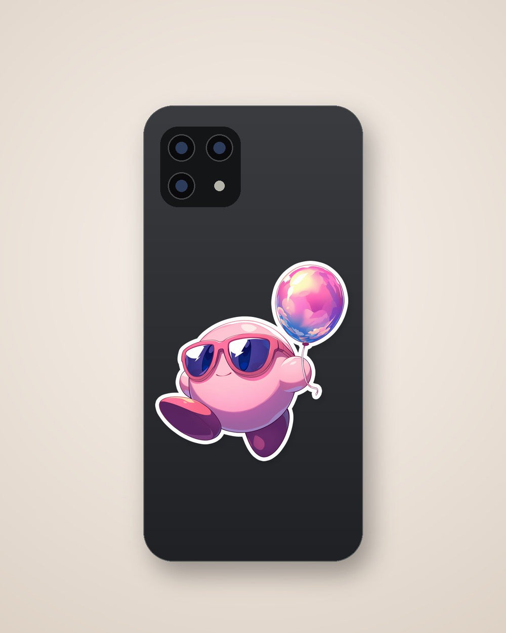 Kirby Sunglasses Balloon Sticker
