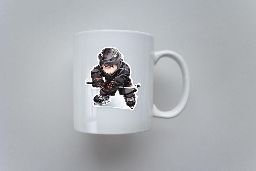 Cute Aggressive Hockey Player Sticker
