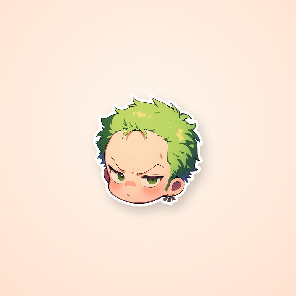 Chibi Zoro Head One Piece Sticker