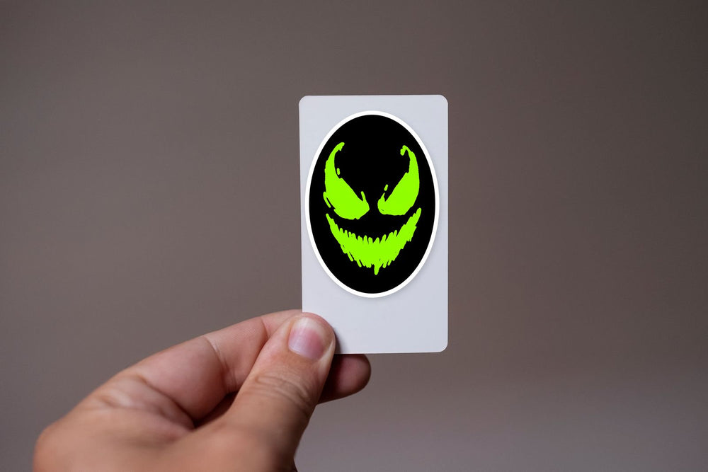 Neon Green Joker Smile Horror Face Sticker