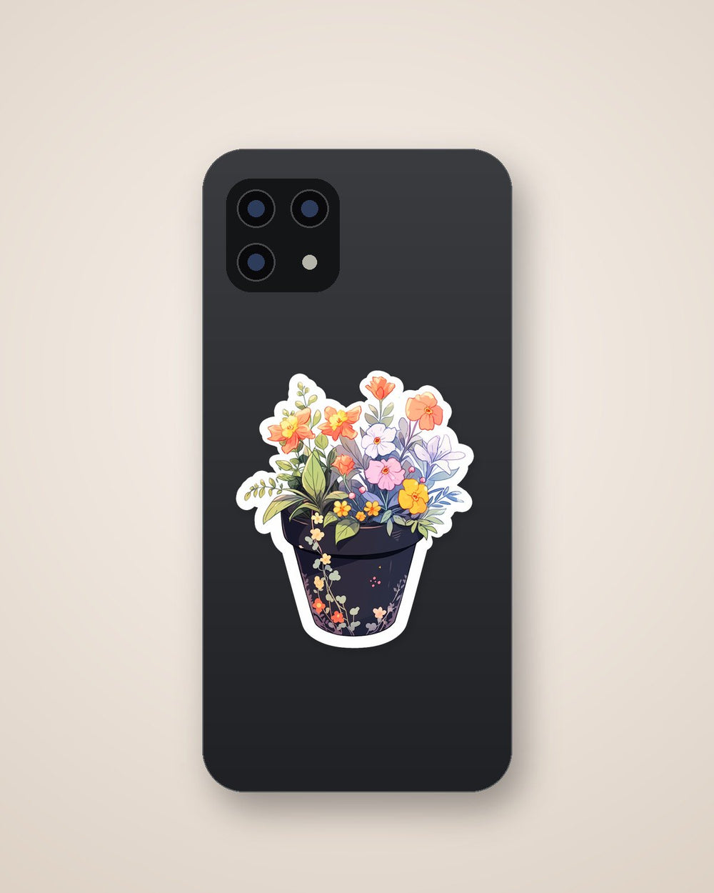 Beautiful Flowerpot with Flowers Sticker