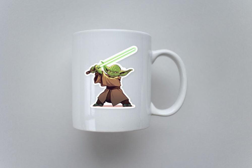 Yoda Green Lightsaber Star Wars Sticker