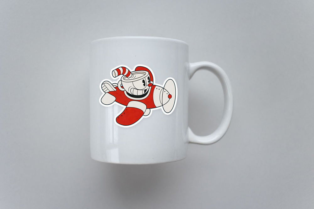 Cuphead Red Plane Sticker