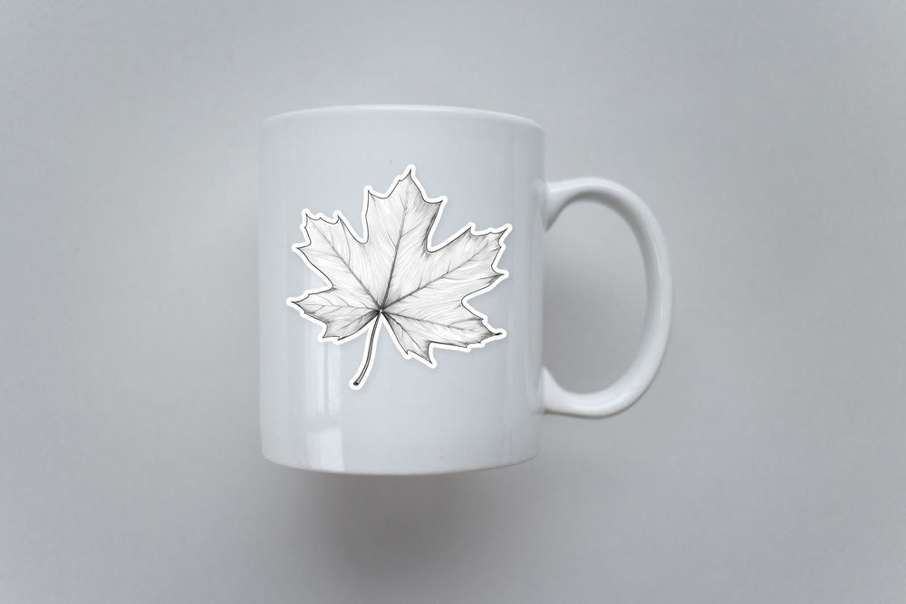 Simple Maple Leaf Outline Sticker