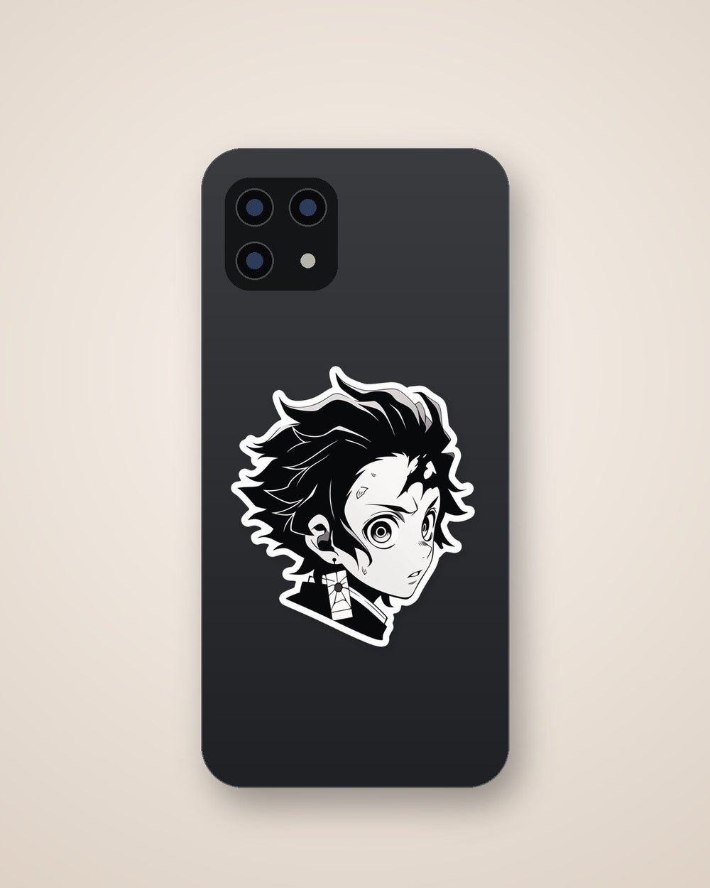 Kimetsu No Yaiba Tanjiro Black & White Sticker