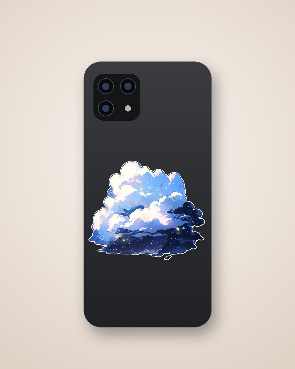 Blue Midnight Clouds Aesthetic Sticker