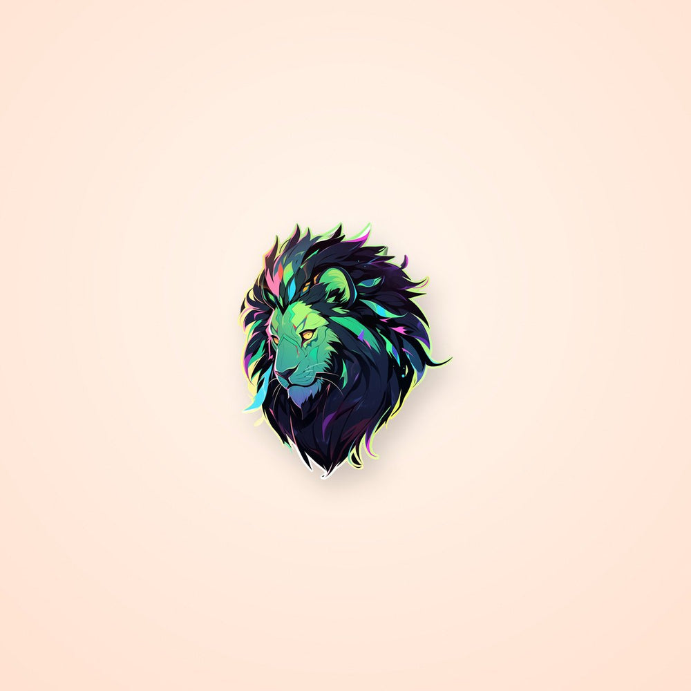 Colorful Lion Head Art Sticker