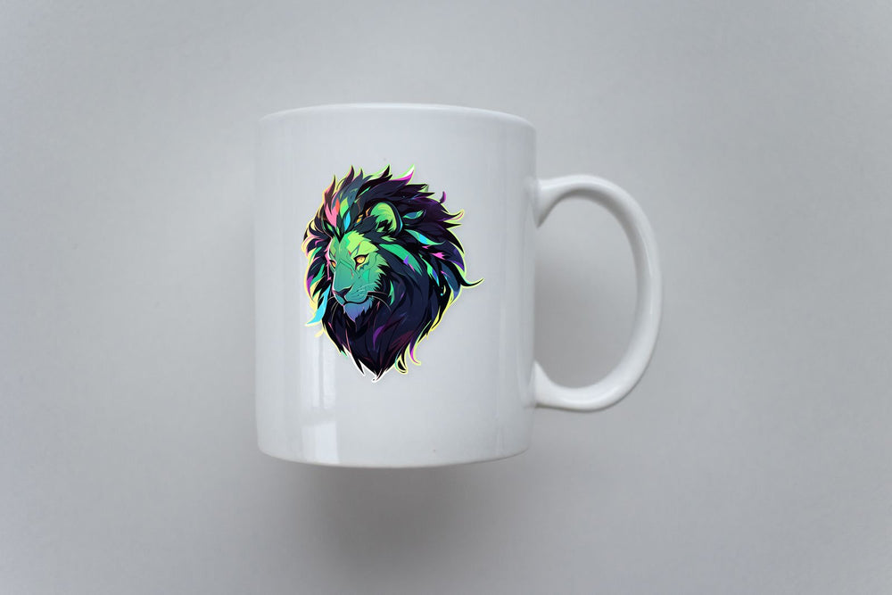 Colorful Lion Head Art Sticker