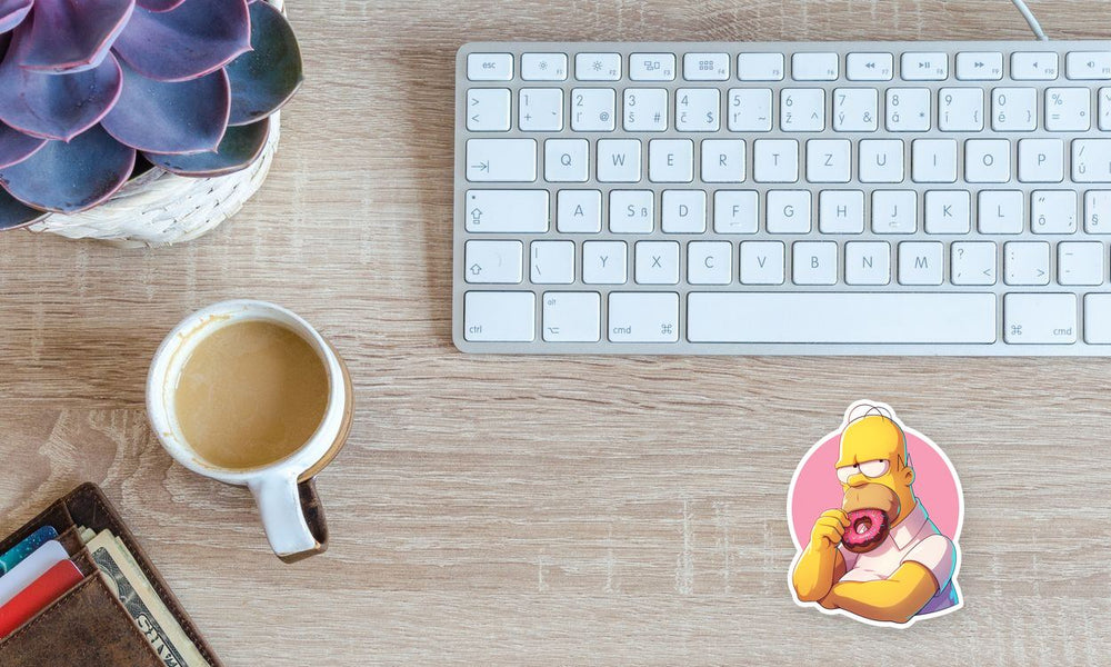 Homer Simpson Eating Donut Sticker