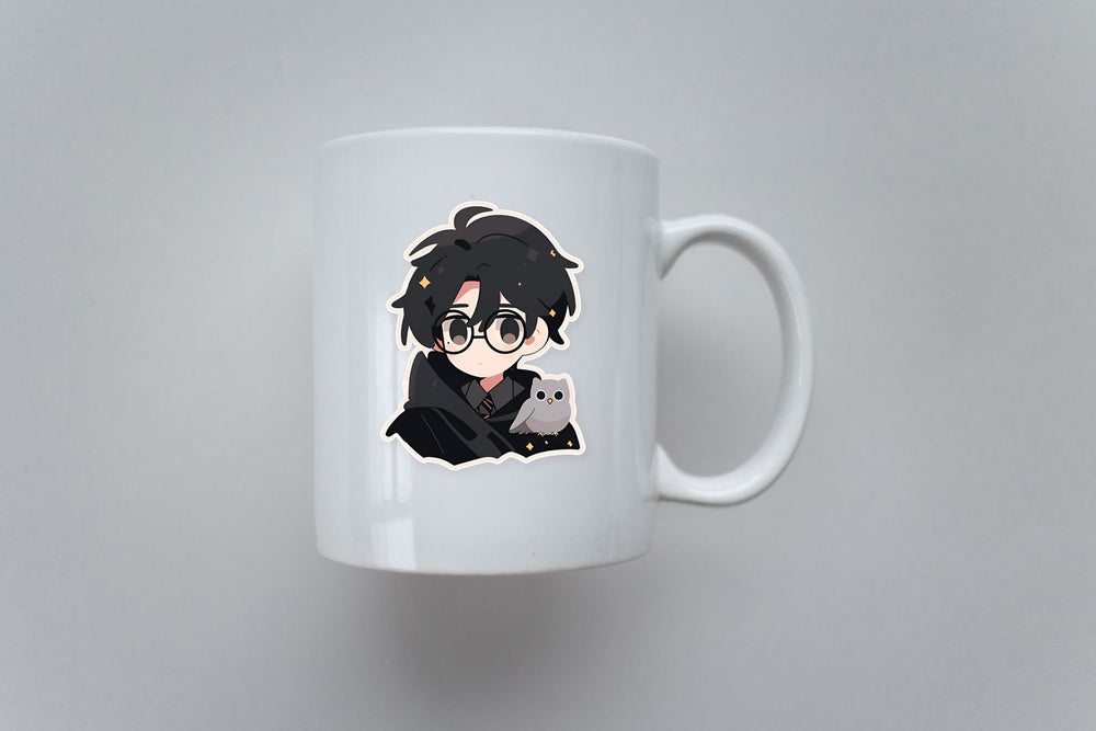Chibi Harry Potter with Owl Sticker
