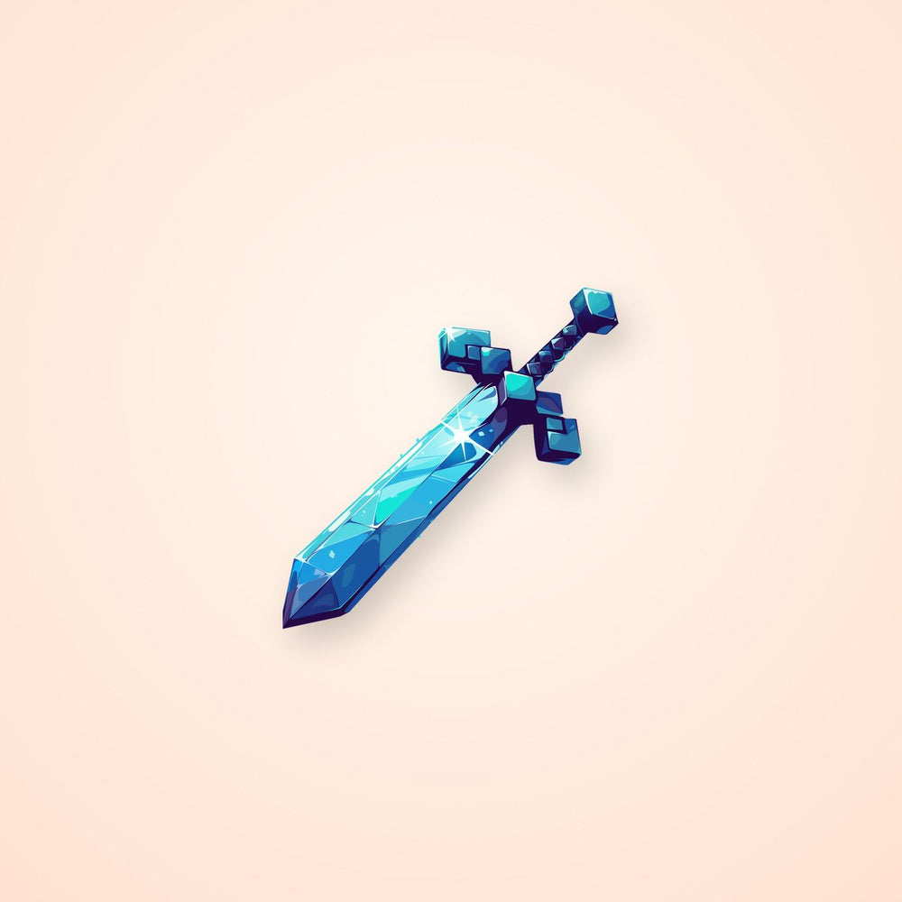 Minecraft Blue Diamond Sword Sticker