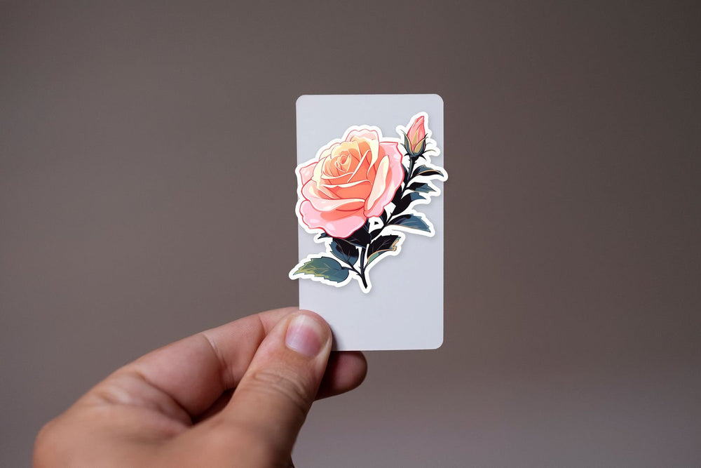 Beautiful Pink Rose Aesthetic Sticker