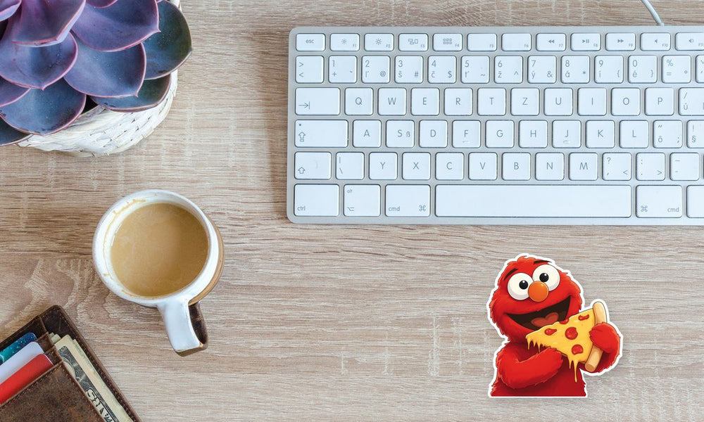 Hungry Elmo Pizza Time Sticker