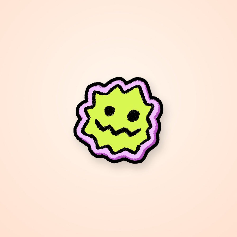 Neon Green Chaos Smile Face Sticker