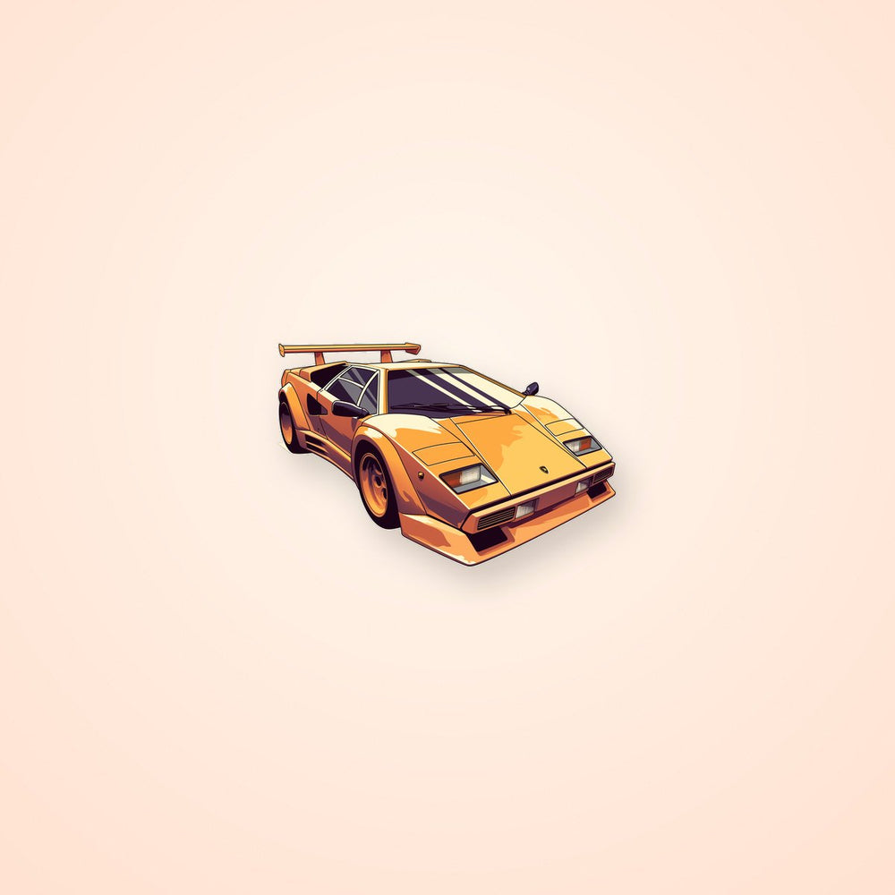 Cartoon Lamborghini Countach Sticker