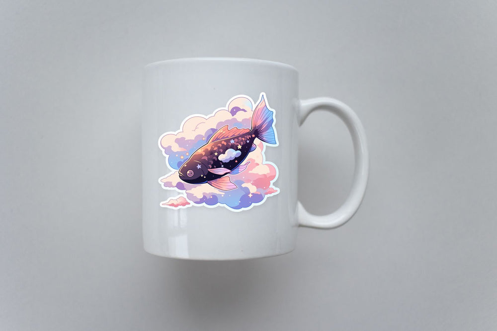 Soaring Fish in the Clouds Sticker