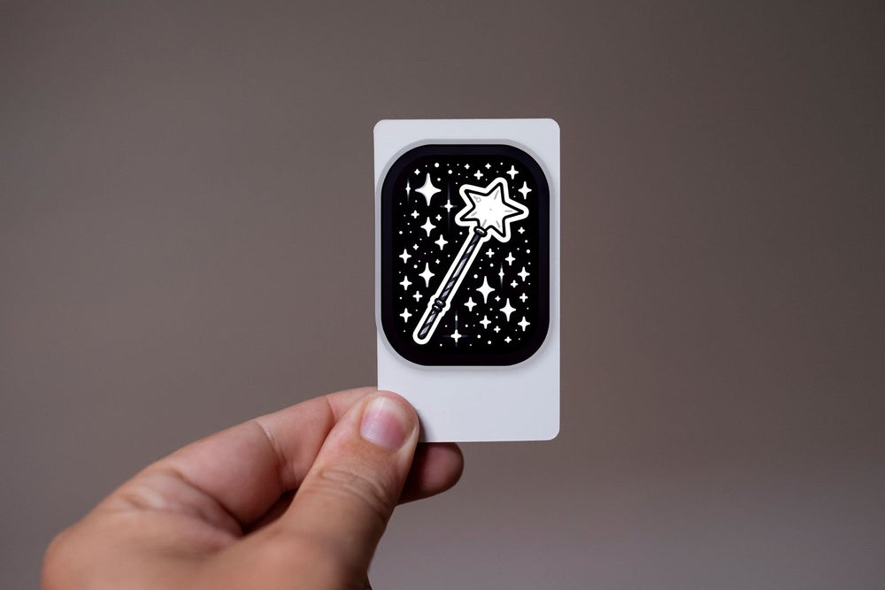 Magic Wand Black & White Sticker