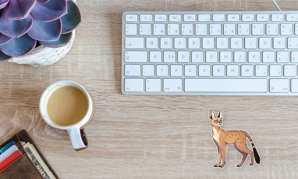 Beige Caracal Aesthetic Sticker
