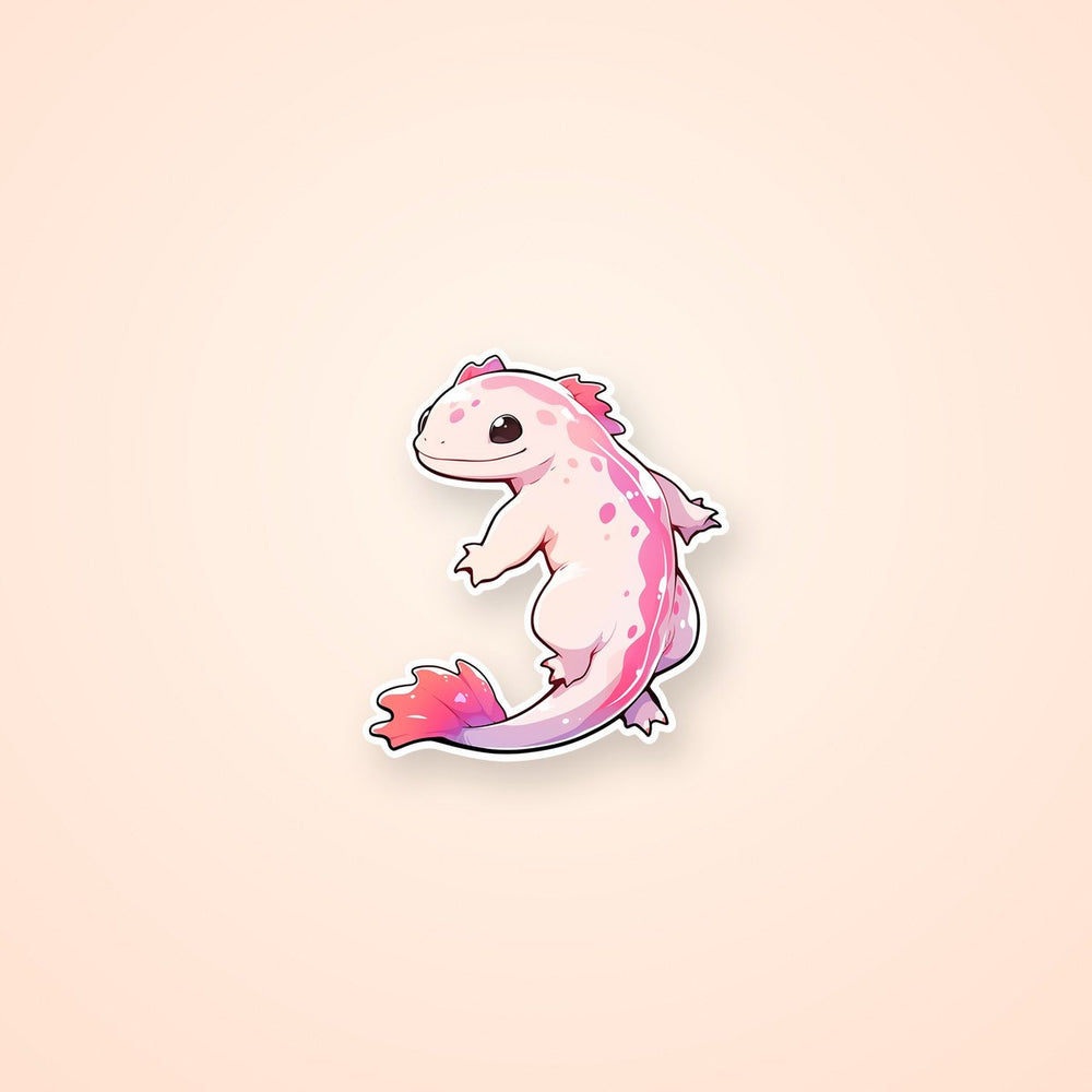 Pink Axolotl Aesthetic Sticker
