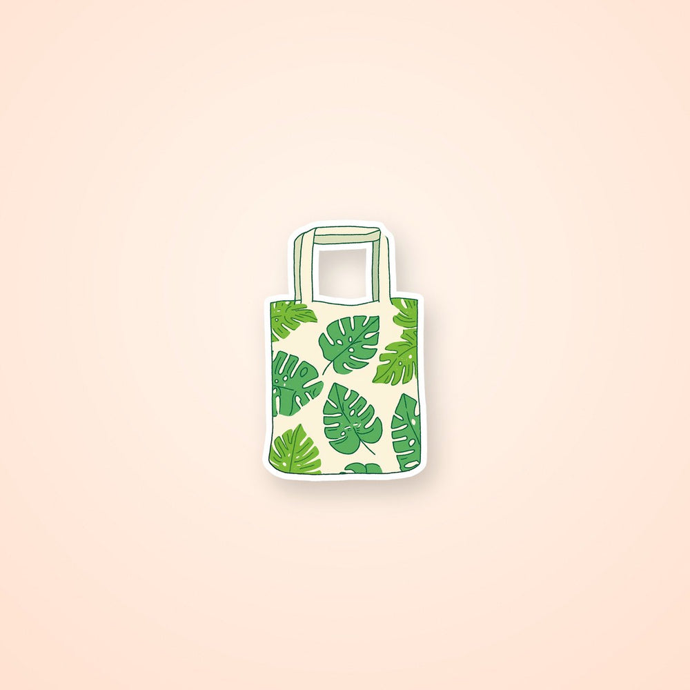 Monstera Leaf Tote Bag Aesthetic Sticker