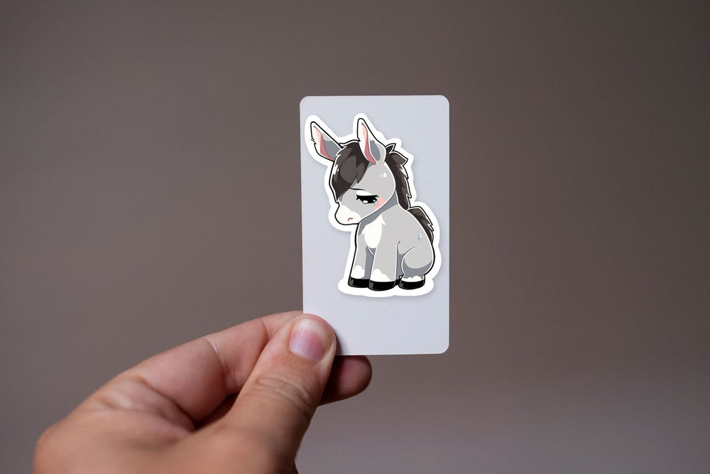 Sad Grey Donkey Sticker