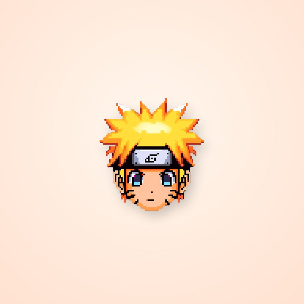Pixel Naruto Uzumaki Head Sticker