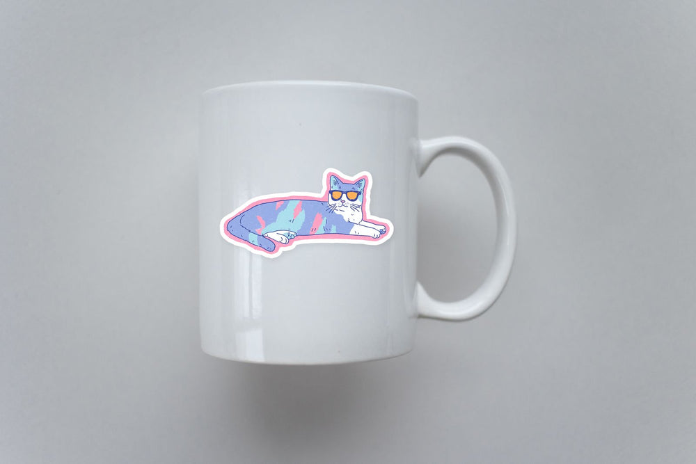 Cute Cartoon Cat Pastel Sticker