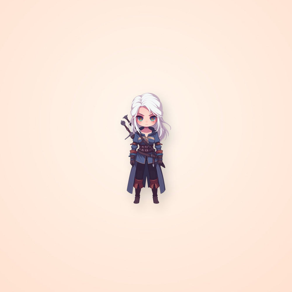 Chibi Ciri Witcher Fantasy Clipart Sticker