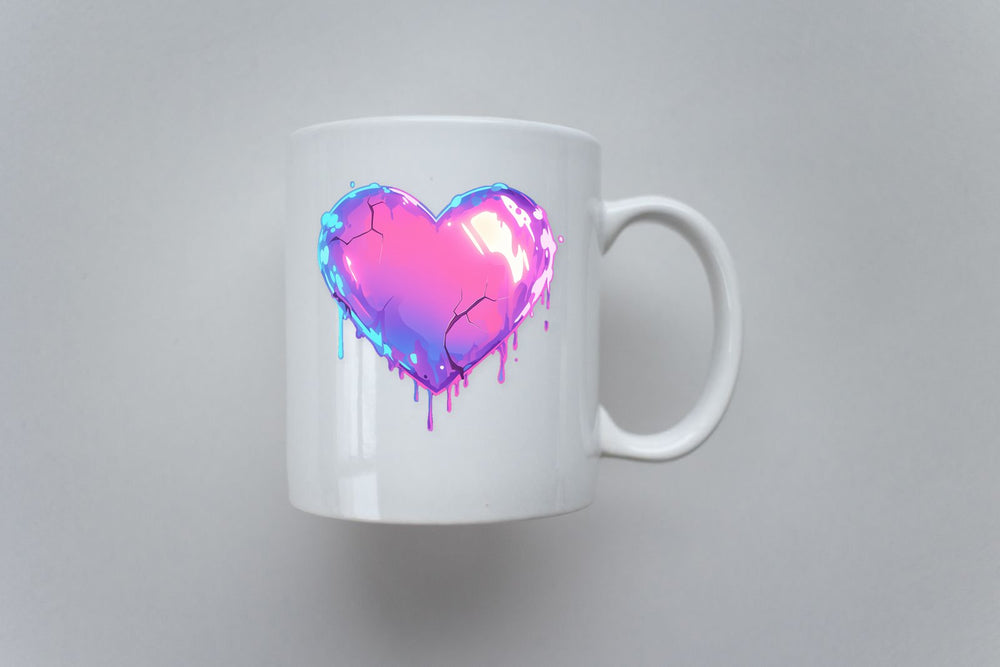 Colorful Neon Heart Sticker