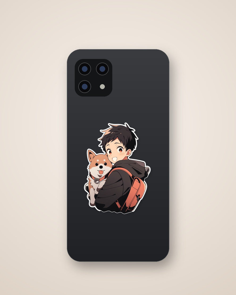 Anime Boy with Shiba Inu Sticker