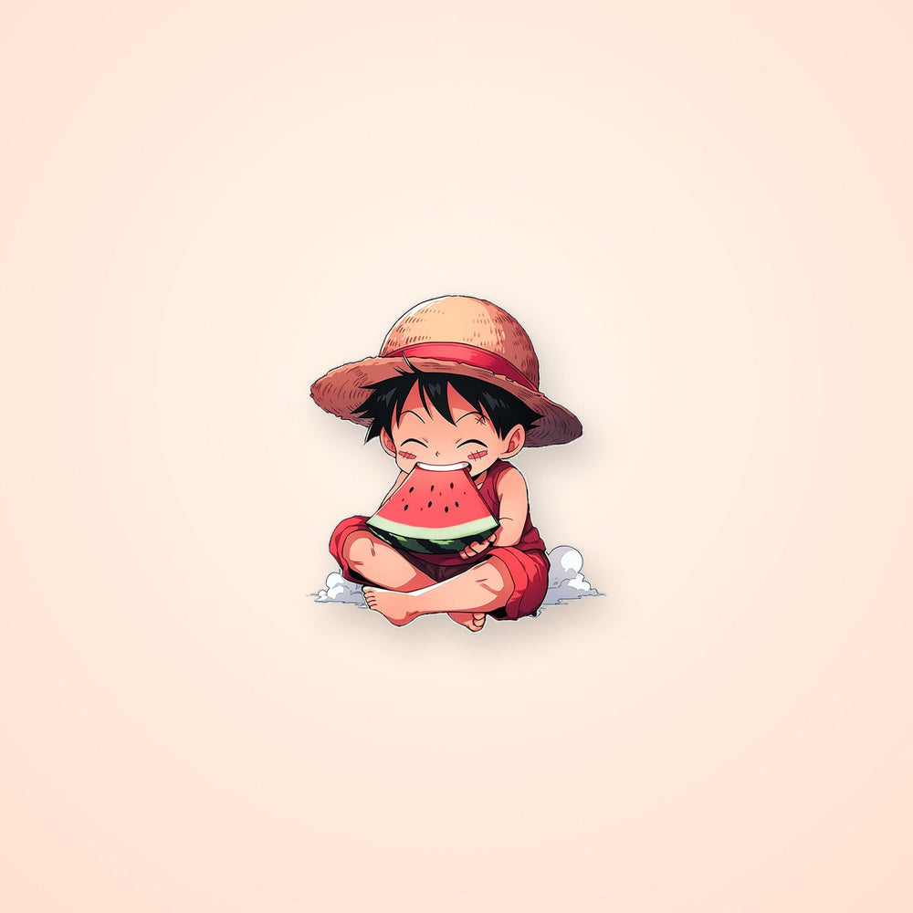 Monkey D. Luffy Eating Watermelon Sticker