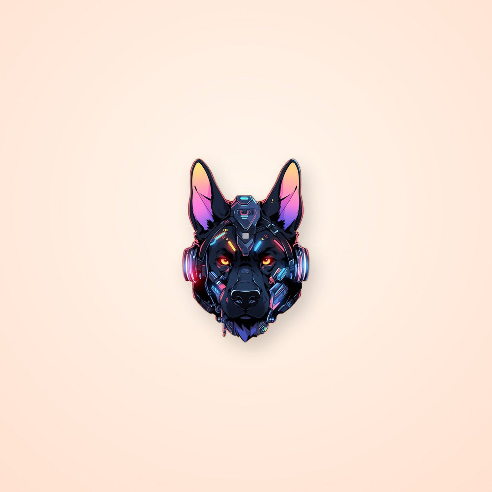 Cyberpunk Dog Head Sticker