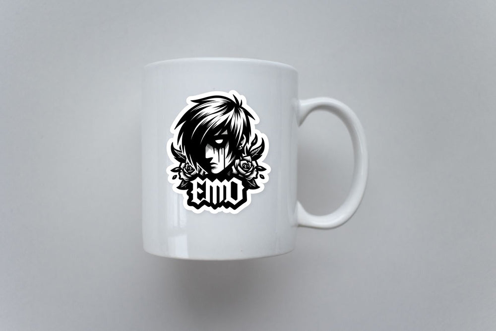 Emo Boy Roses Gothic Sticker